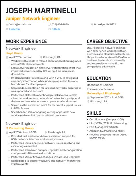 Resume computer networking